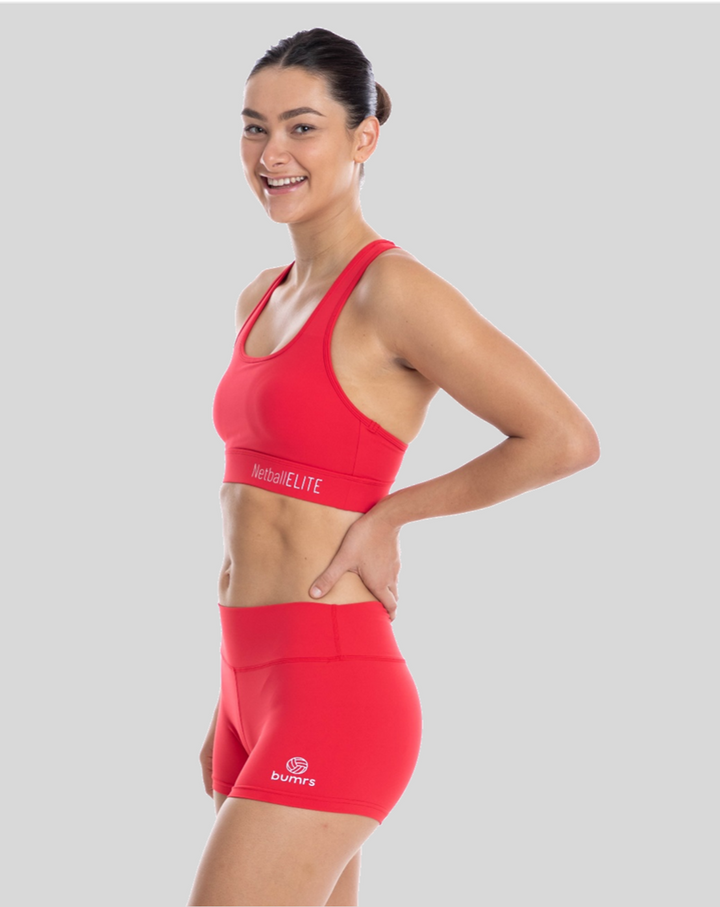Netball Shorts and Crop Set - Cherry