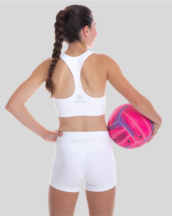 Netball Shorts and Crop Set - White