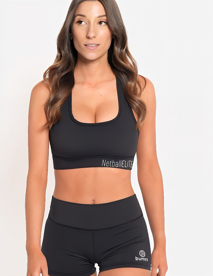 Netball Shorts and Crop Set - Black