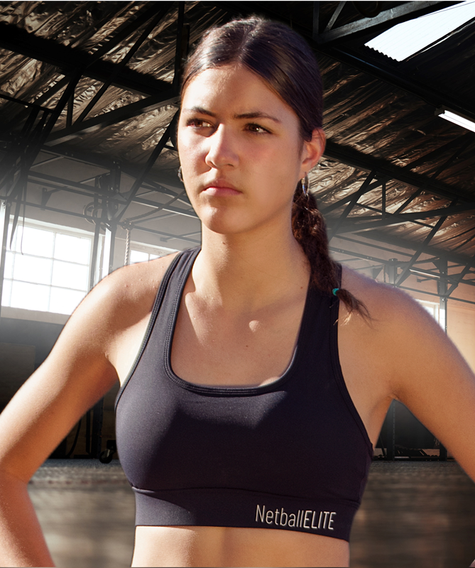 Netball Sports Crop Top - Black