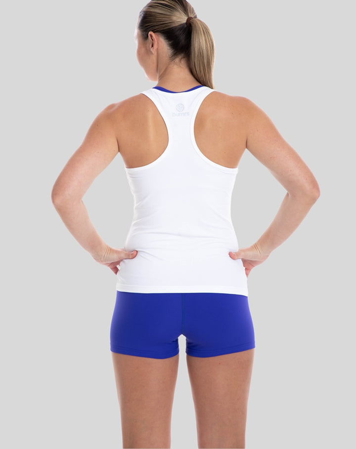 Netball Training Tank - Racerback - White