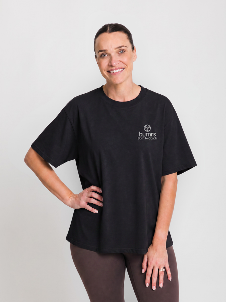 Born To Coach Netball Relaxed T-Shirt – Black