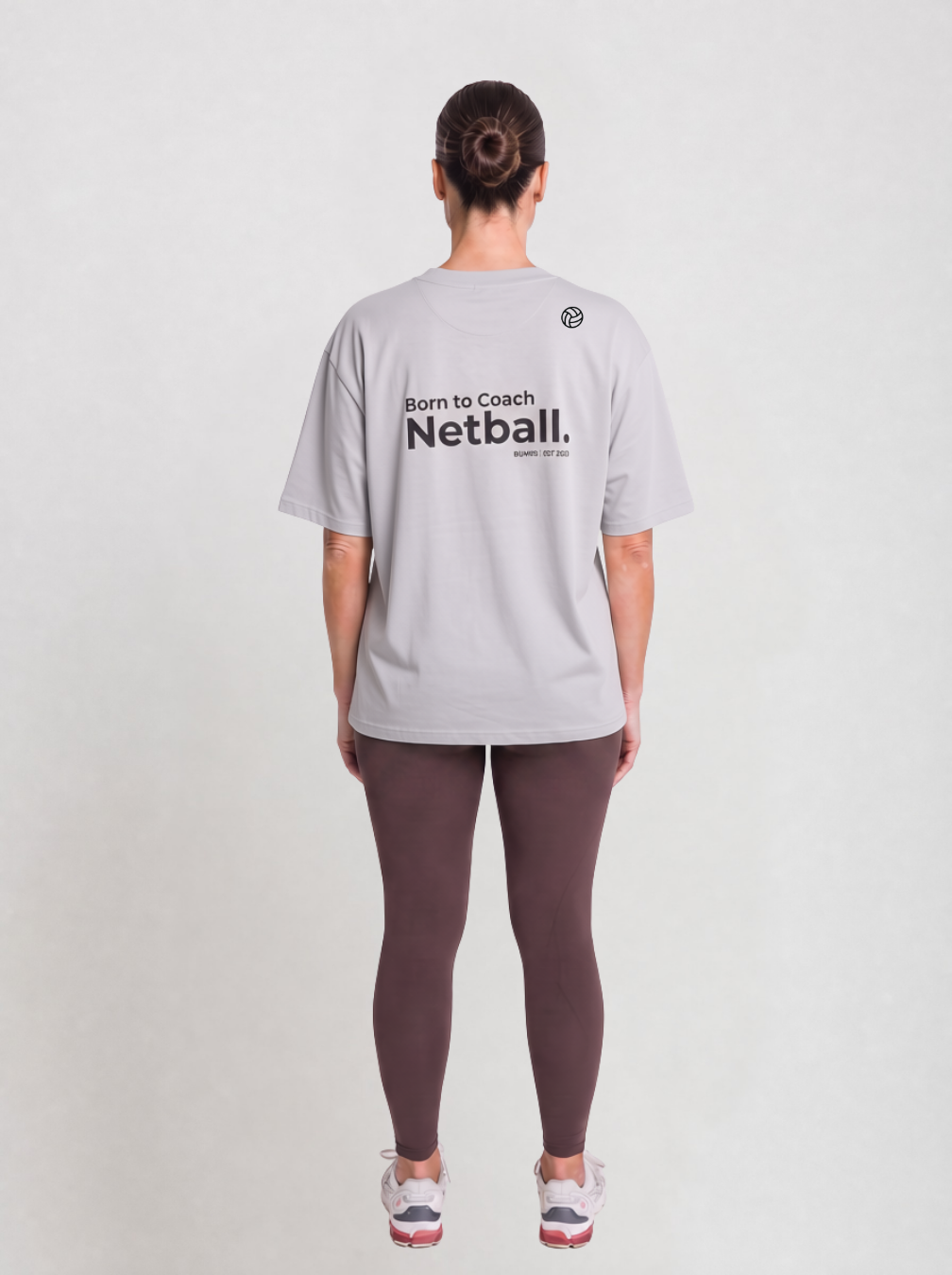 Born To Coach Netball Relaxed T-Shirt – Stone