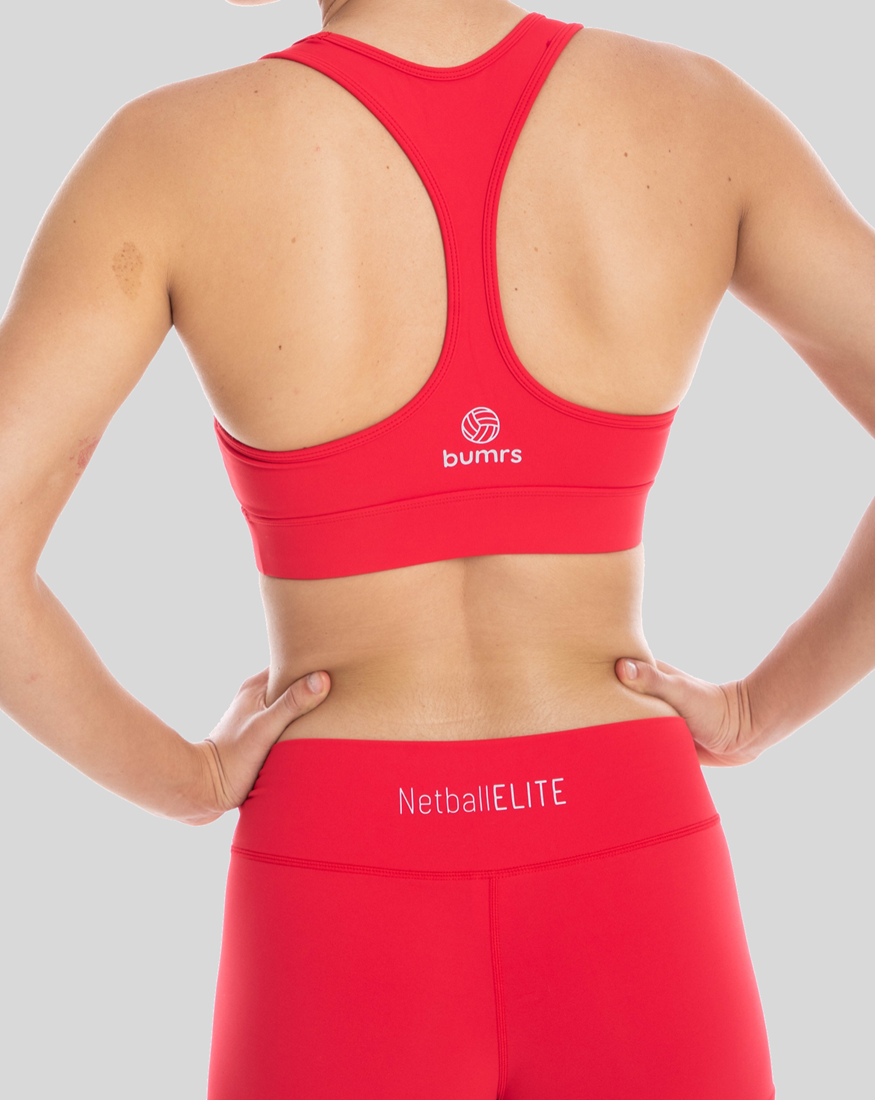 Netball Sports Crop Top - Cherry