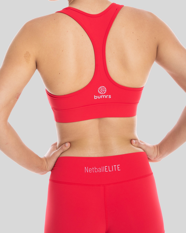 Netball Sports Crop Top - Cherry