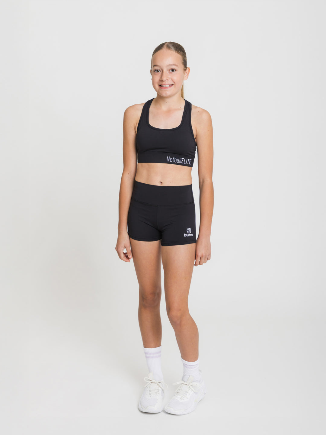 Youth Netball Shorts and Crop Set - Black