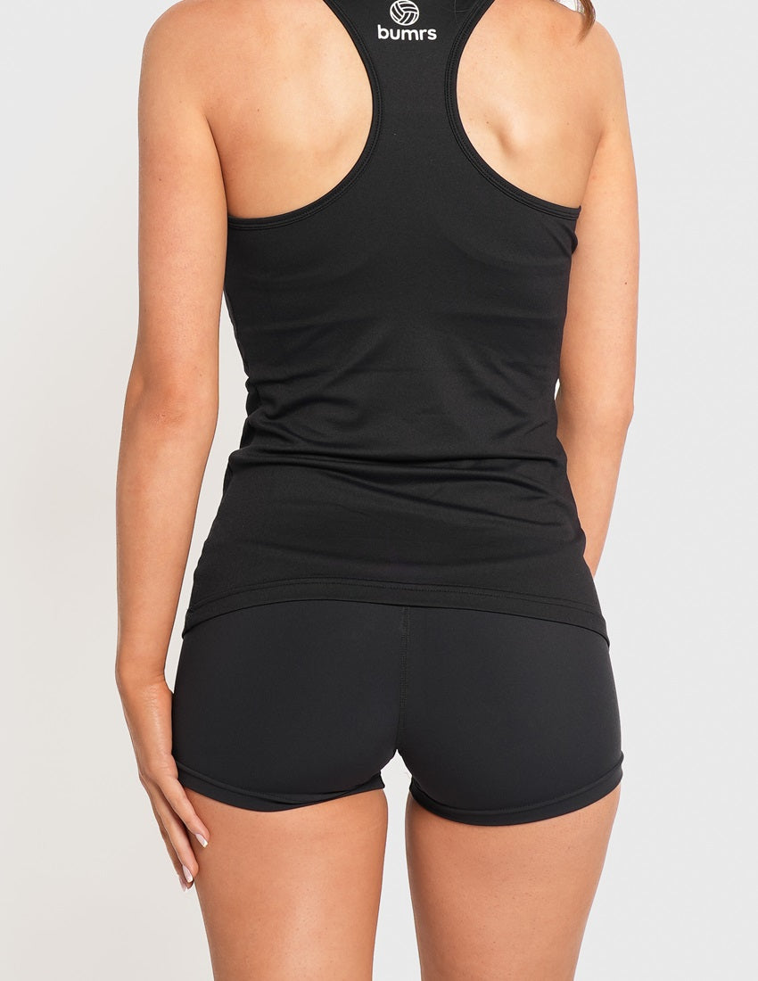 Netball Training Tank - Racerback - Black