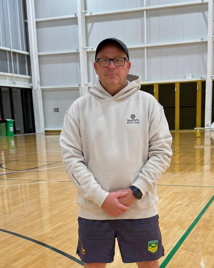 Mens 'Born to Coach' Hoodie – Stone