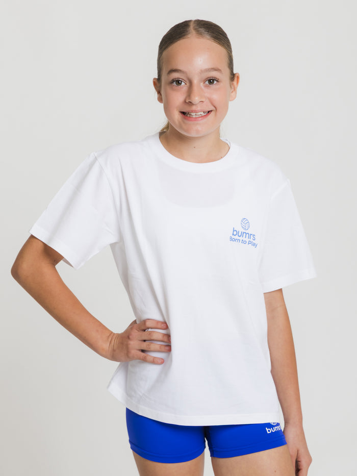 Youth Born To Play Netball T-Shirt – White