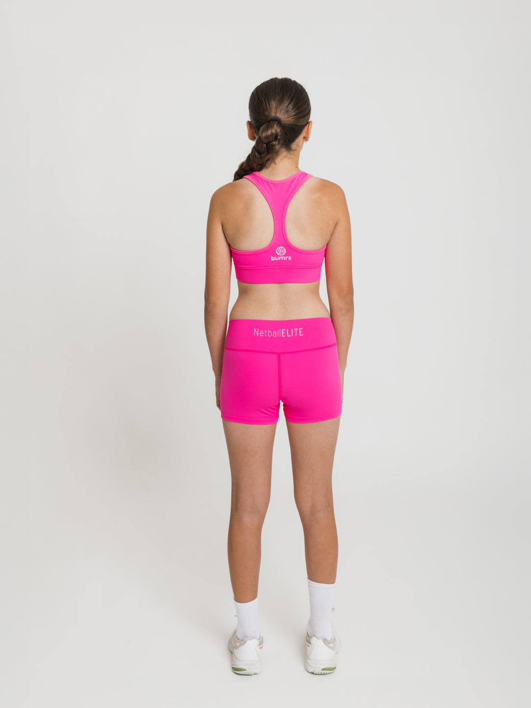 Youth Netball Shorts and Crop Set - OMG Pink