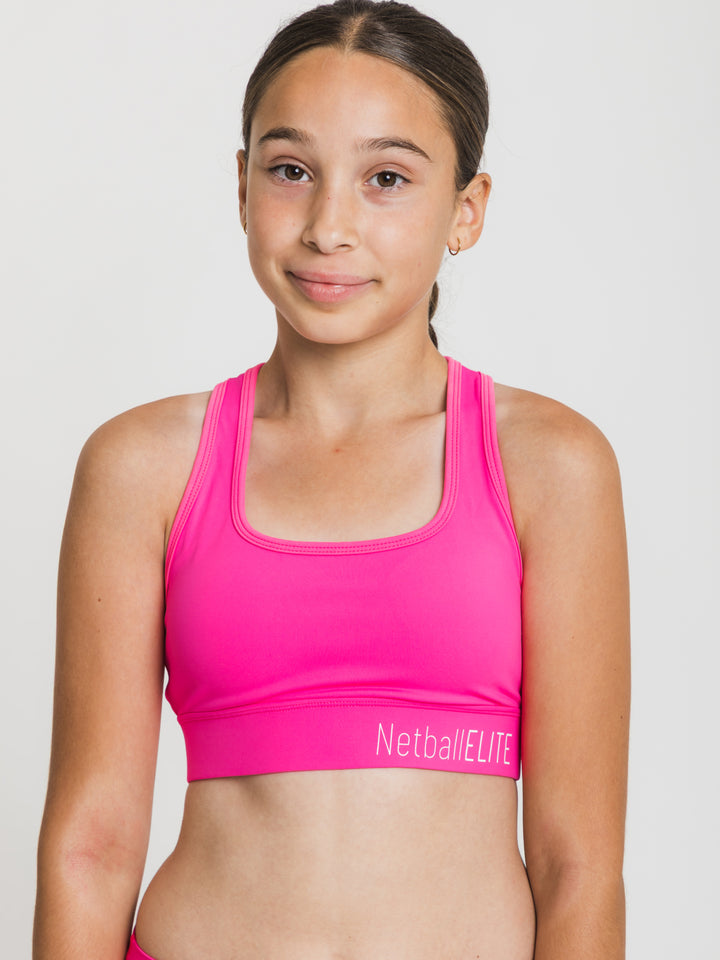 Youth Netball Sports Crop Top - Pink
