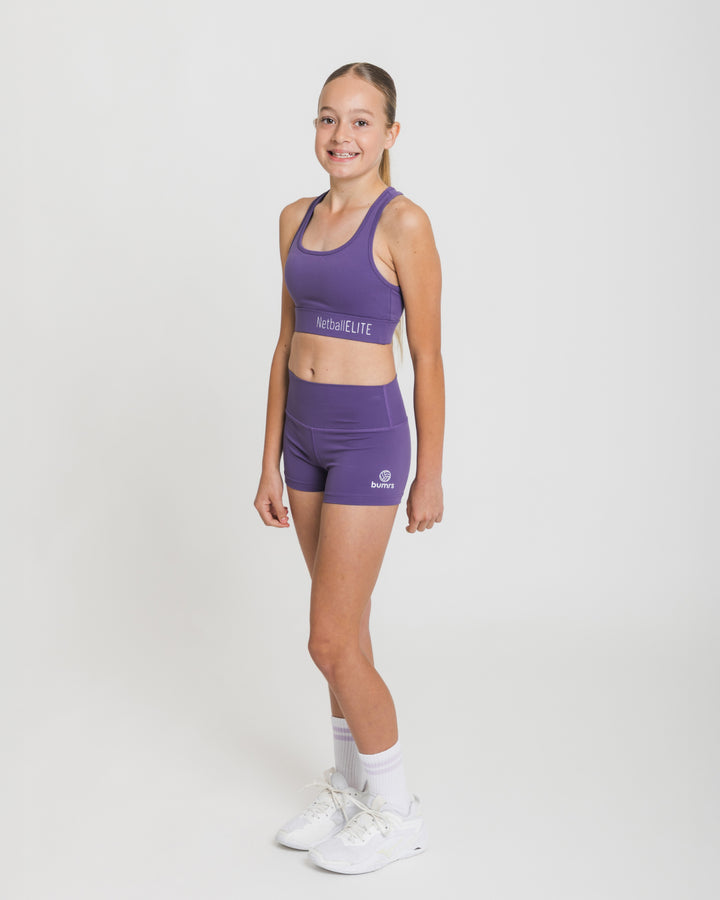 Youth Netball Shorts - Purple