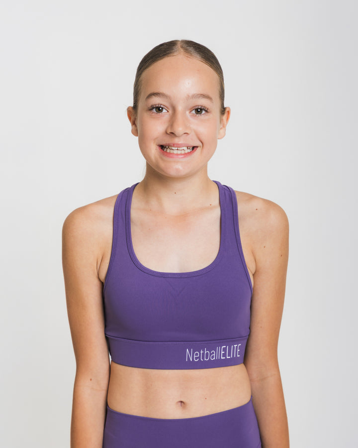 Youth Netball Shorts and Crop Set - Purple