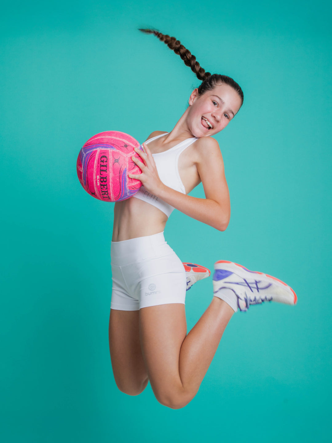 Youth Netball Shorts and Crop Set - White